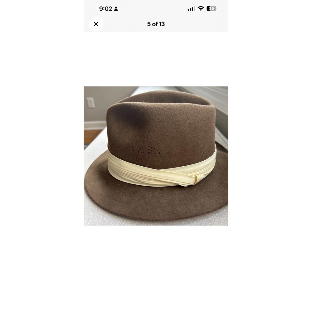 Goorin Bros Safari Brown Fedora Hat Brown size Medium 100% wool vintage